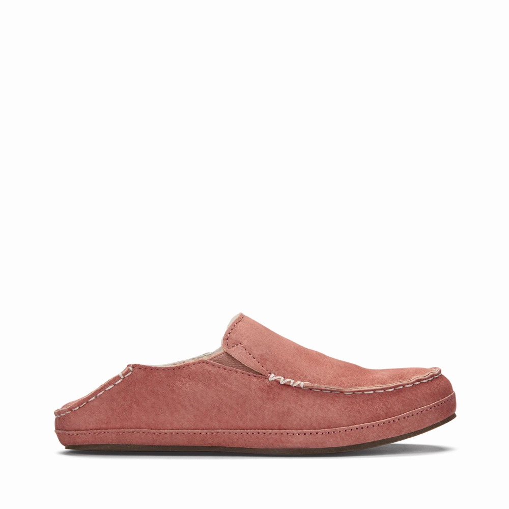 Cozy Sandal OluKai Women's Nohea Shearling Lined Slipper in Castlerock Mauve