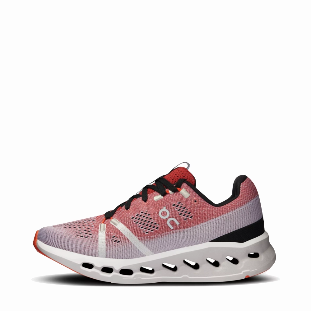 On Men's Cloudsurfer Running Sneaker in Auburn/Frost Adaptive Motion Lean Profile