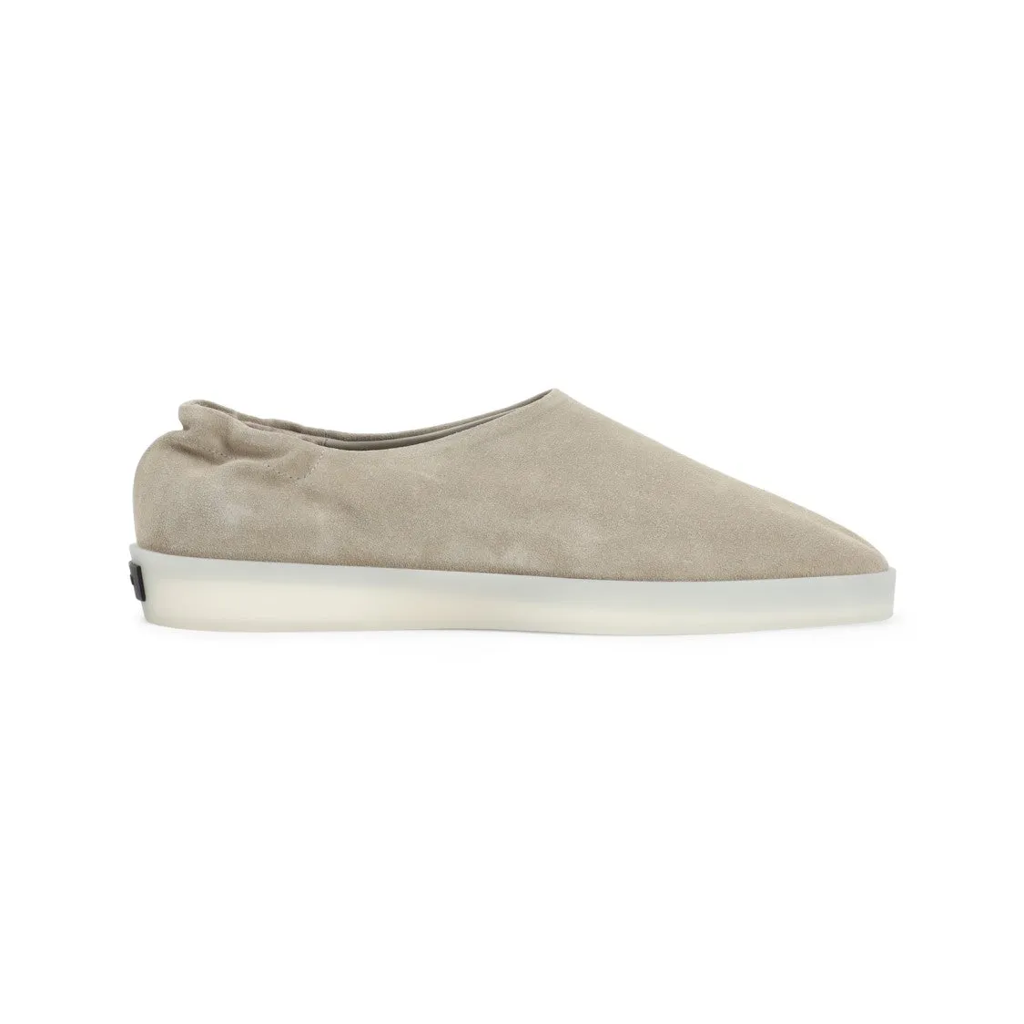 Sesame Beige Suede Calf Leather Mule Slip On Feature Comfort Motion