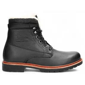 Lace Up Design Work P03 Aviator - Men's Black Leather Ankle Boots