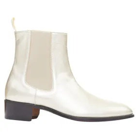 Breathable Work Commute Functional Tom Ford metallic light g leather cuban heels Chelsea ankle boots