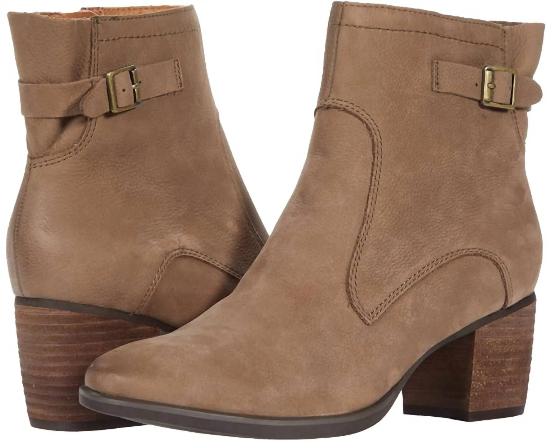 Rubi Arch Support Weather-Friendly Boot In Taupe Padded Interior Cold Weather Commuter Ankle Coverage