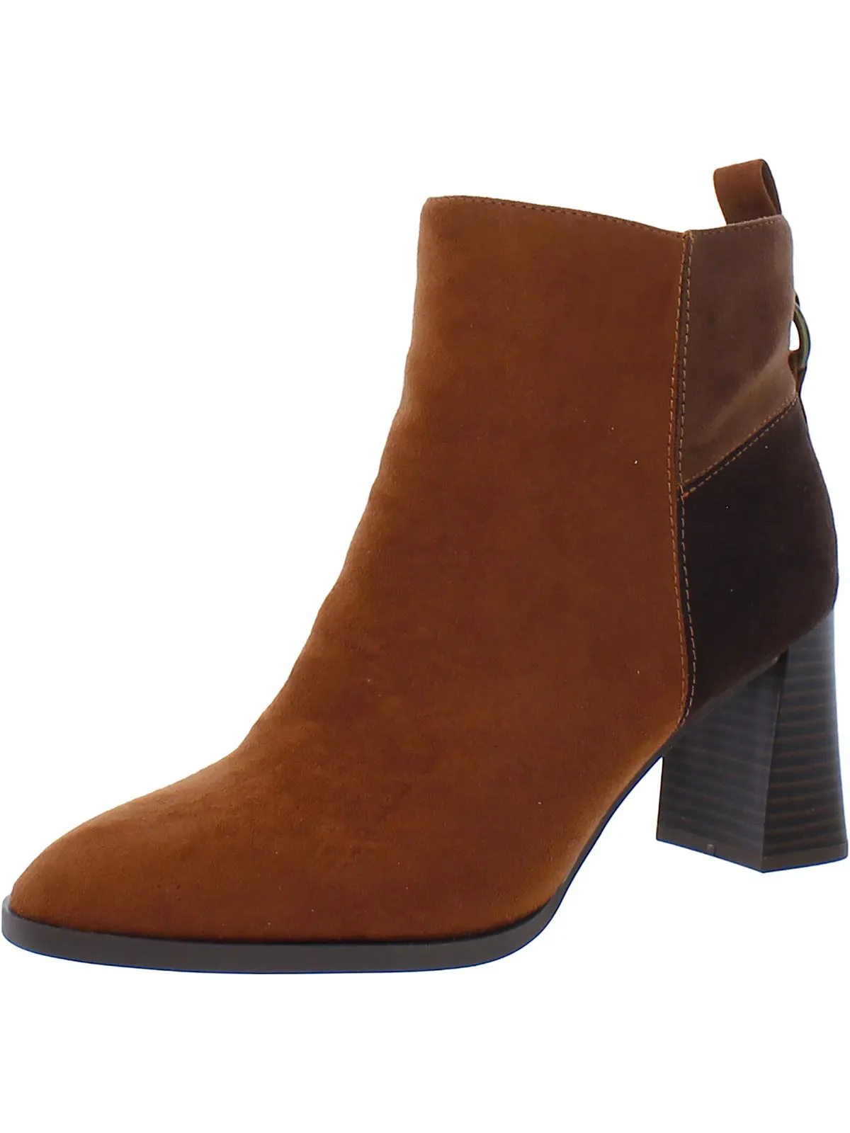 Grip Strong Foxy Womens Faux Suede Almond Toe Ankle Boots