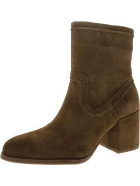Pailey Womens Suede Zipper Ankle Boots Work Day