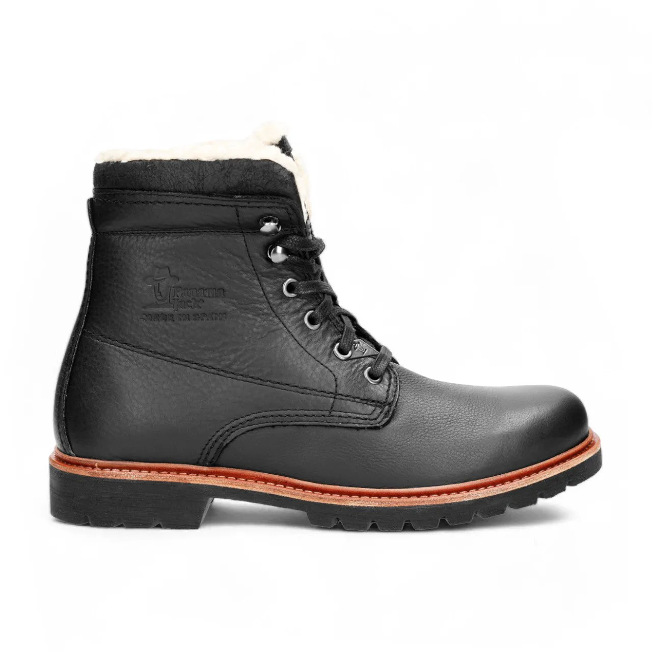 Panama Jacks Men's Black P03 Aviator Leather Boots Stable Support Cold Weather Commuter