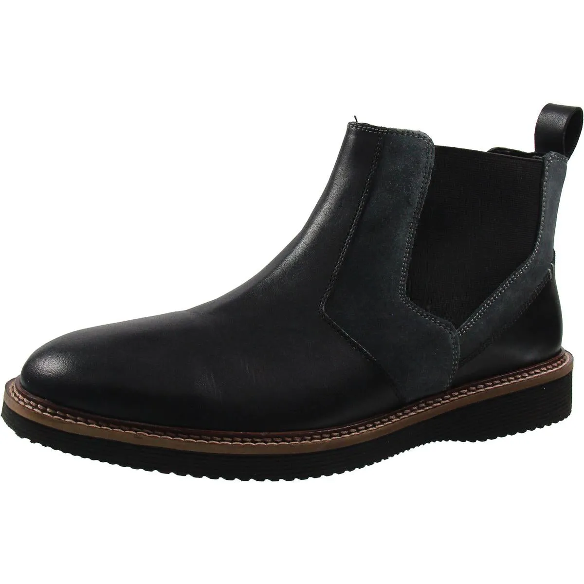 VENTURA Mens Laceless Leather Chukka Boots Long Hike