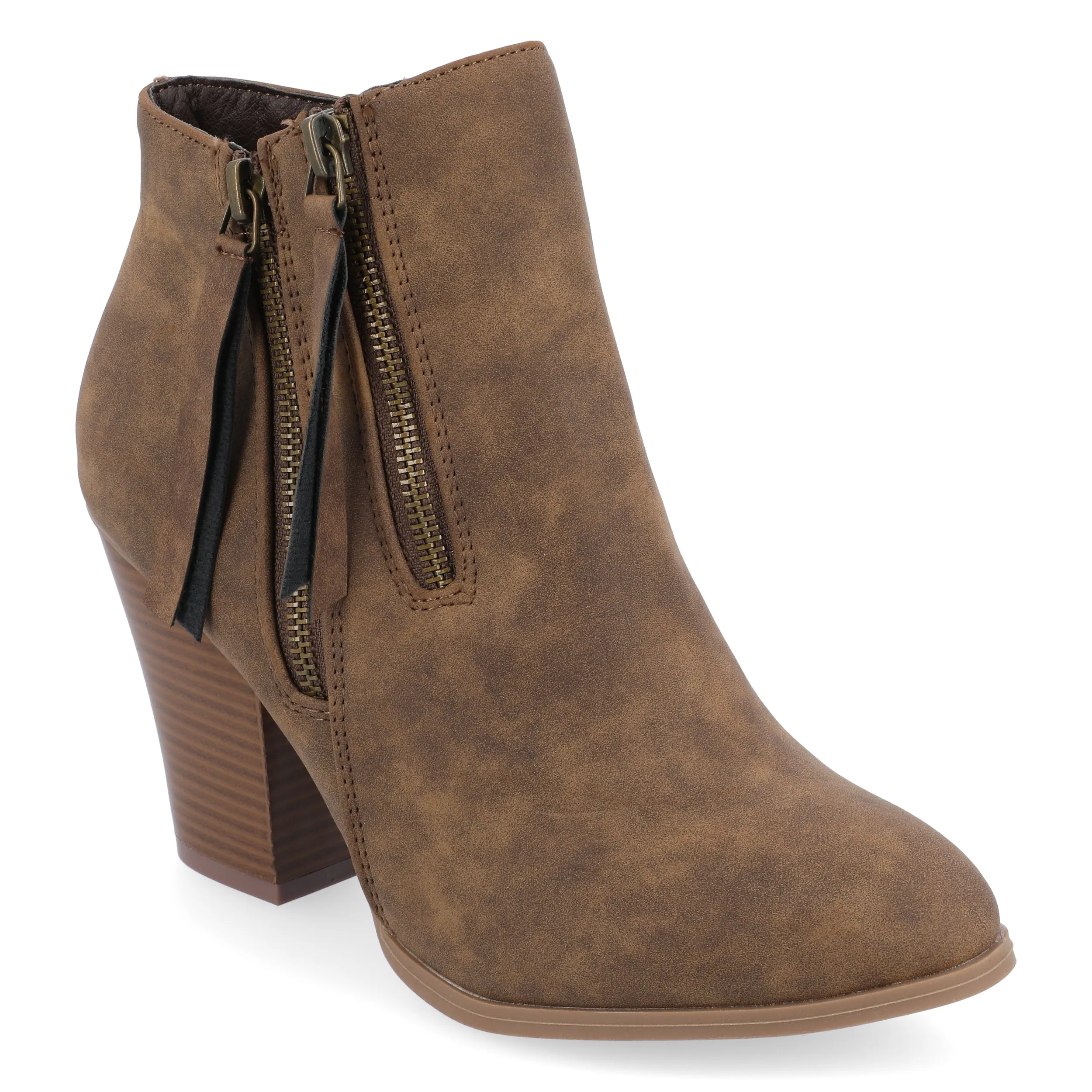 Stable Support Snow Trekker Chelsea Design Journee Collection Womens Vally Inside Zip Stacked Heel Booties