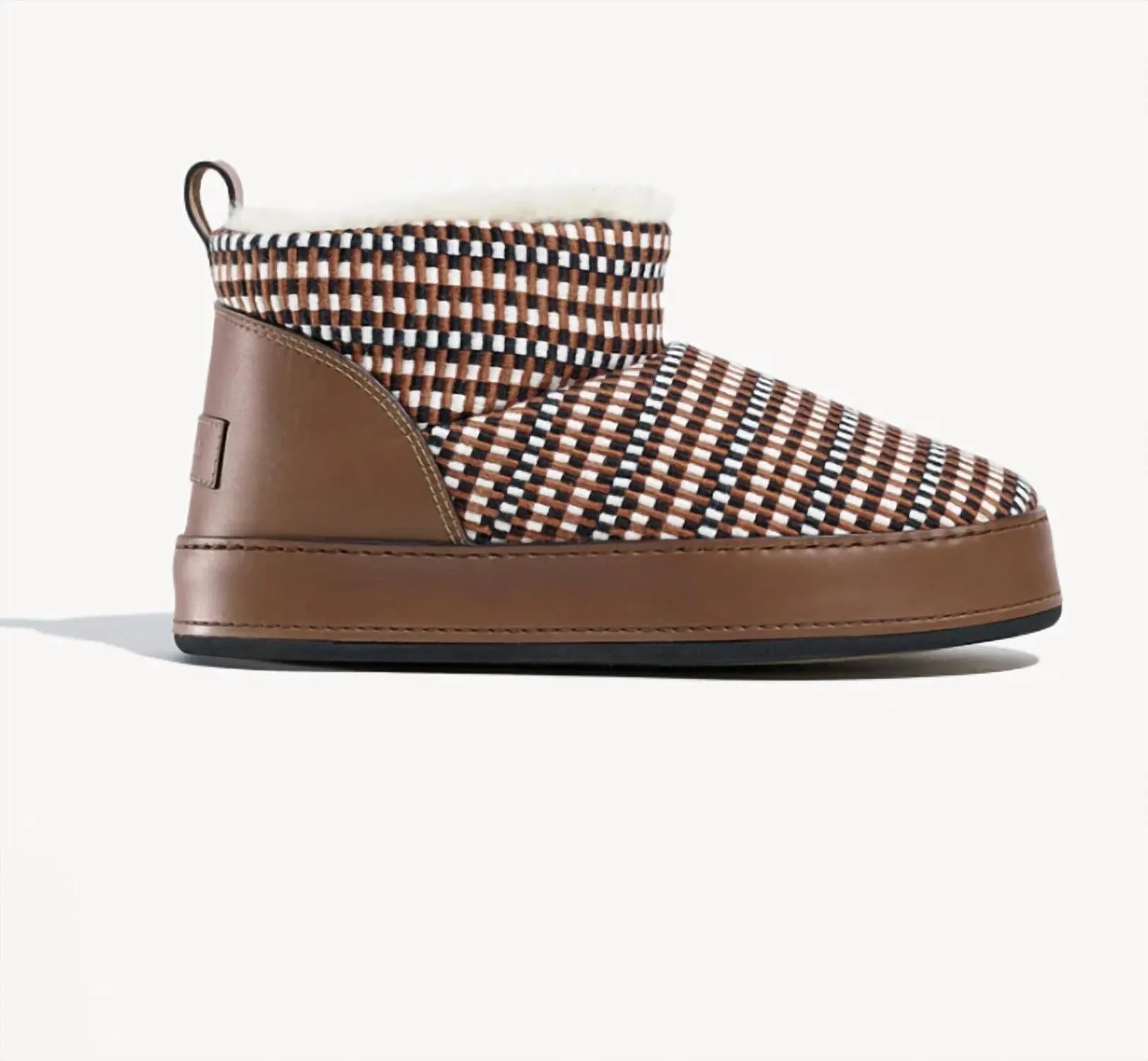 High Traction Vintage Style Women's Cozy Lounge Bootie In Brown