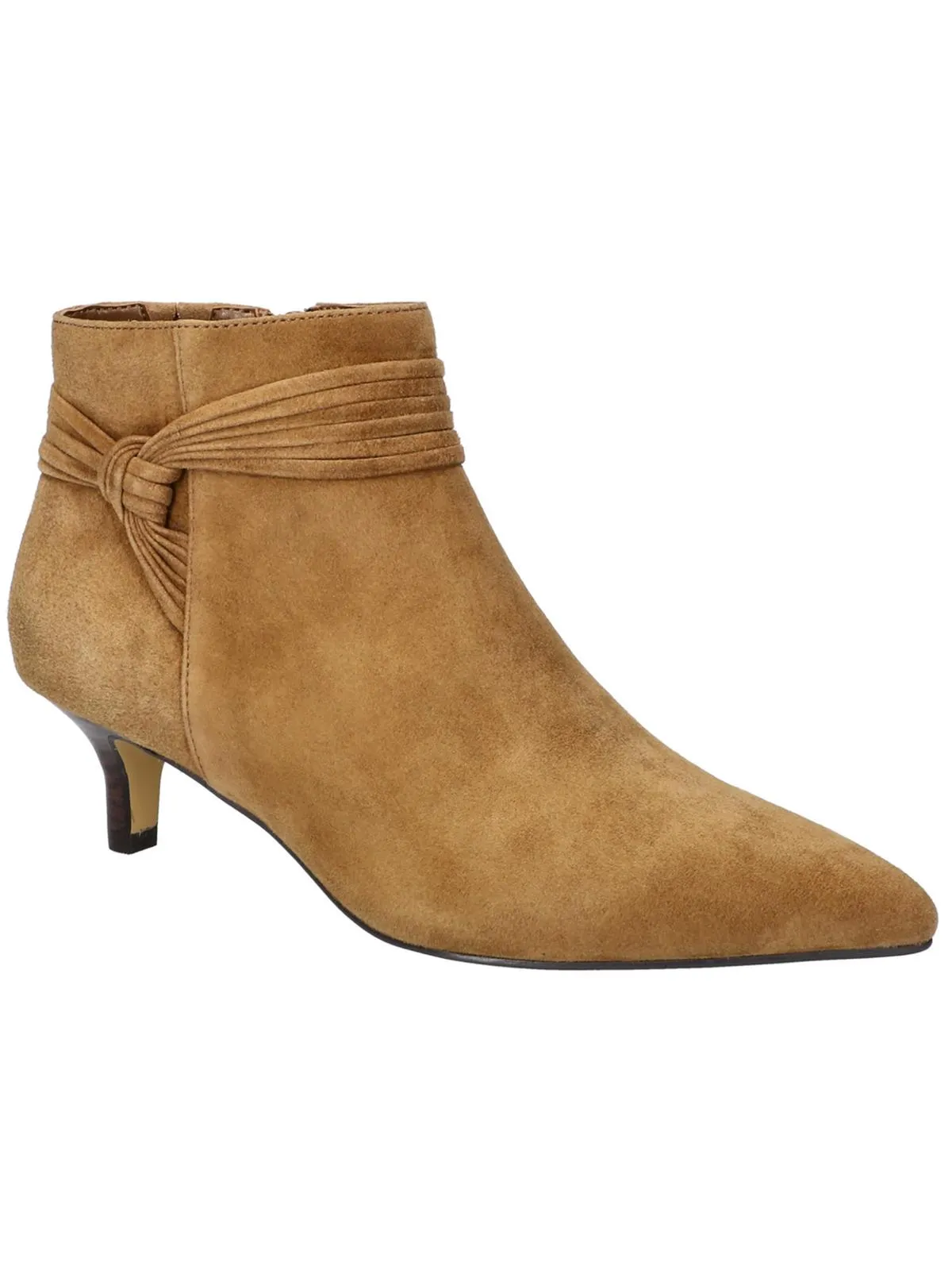 Jani Womens Suede Ankle Booties Work Ready Round Toe