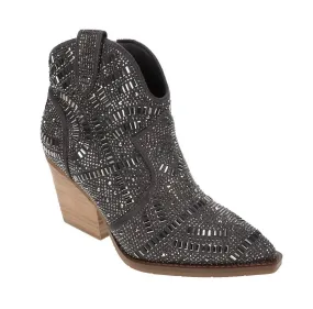 Women's One Day Zip Side Bling Short Boot In Grey Minimal Color Comfort Toe Box