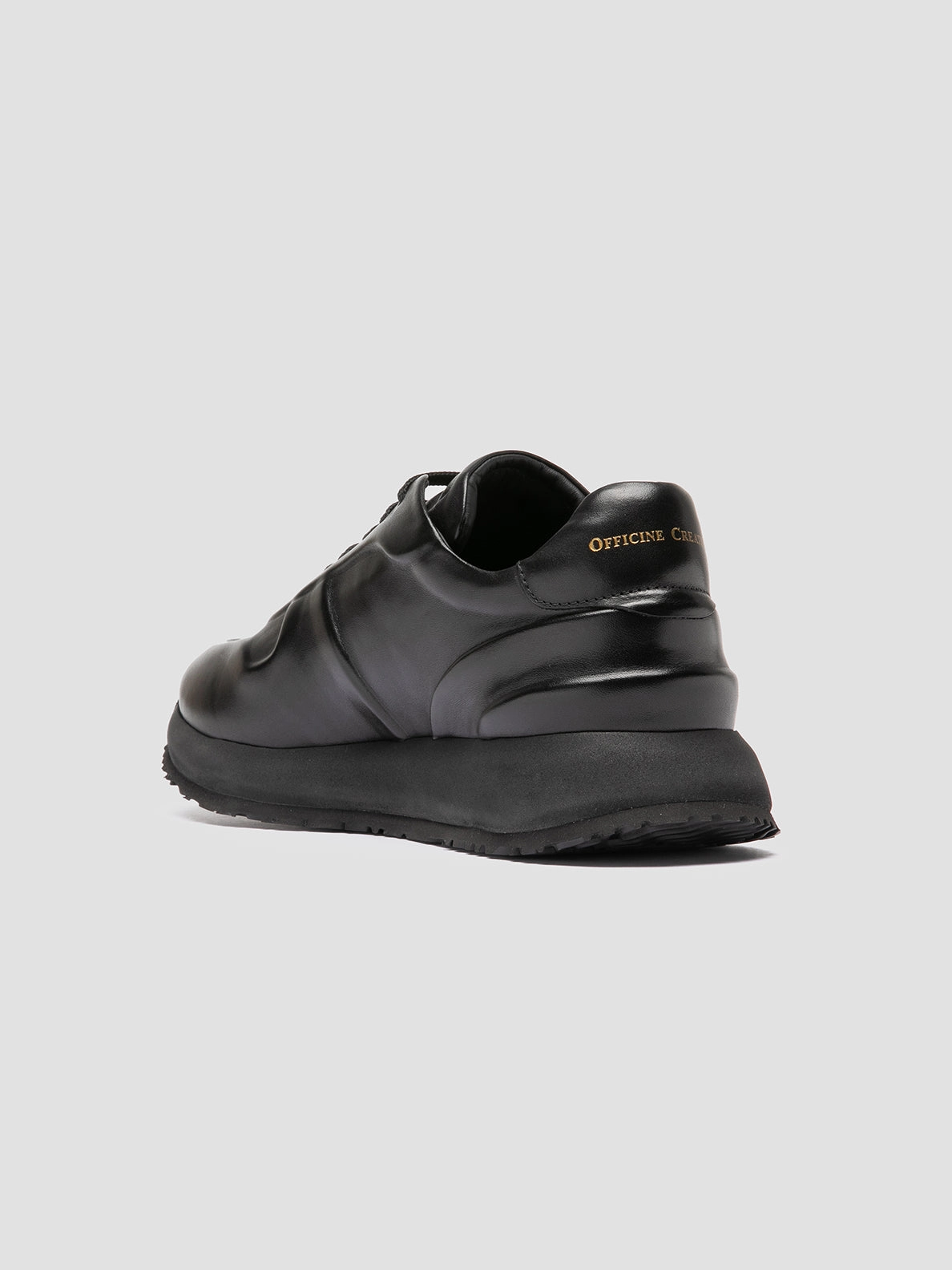 PERSPECTIVE 001 - Black Leather Low Top Sneakers Adaptive Impact Zones Comfort Boost