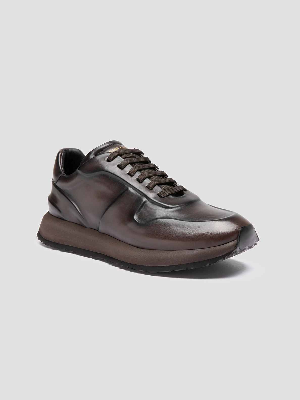 PERSPECTIVE 001 - Dark Brown Leather Sneakers Athletic Vibe Multi-Terrain