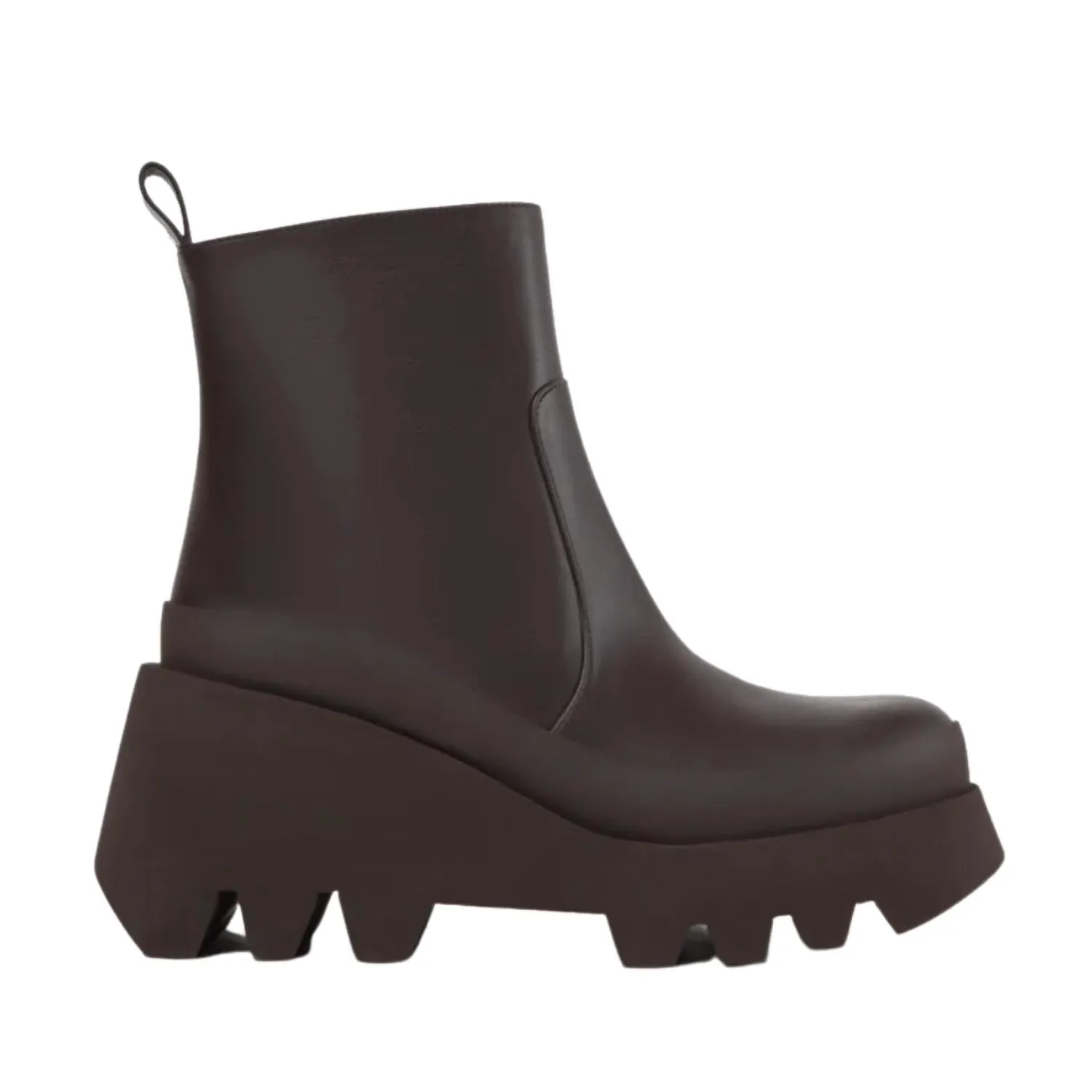 Easy Layer Piero Iris Leather Ankle Boot In Moka