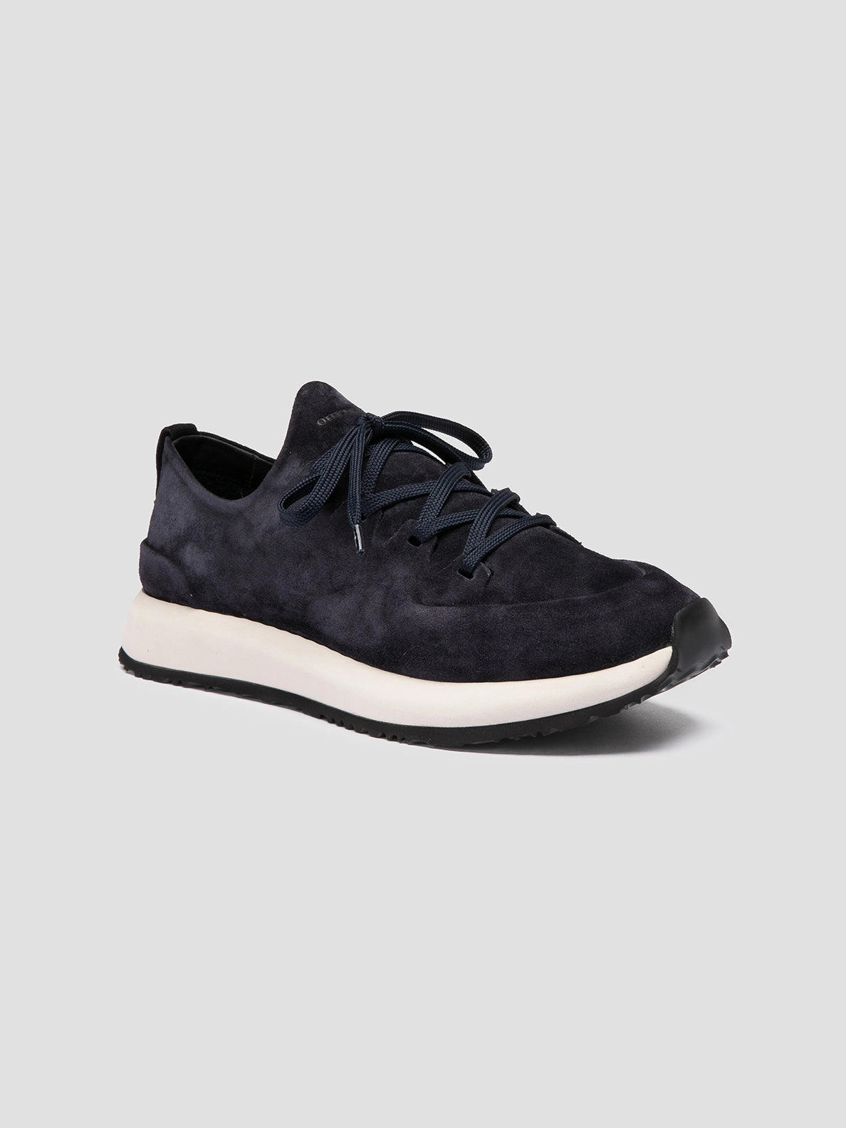 Durable Rubber Compound Gel Infused Heel ENTIRE 001 - Navy Suede Low Top Sneakers
