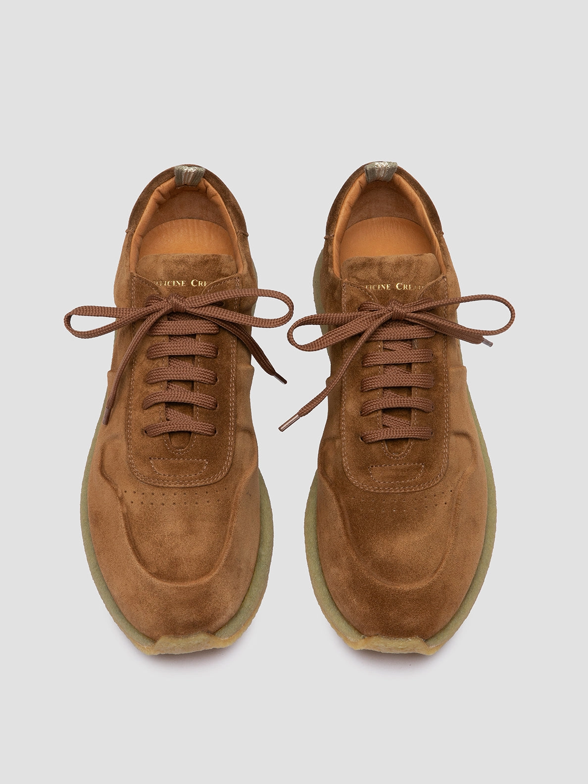 LEGEND 001 - Brown Suede Low Top Sneakers Elastic Lace Closure