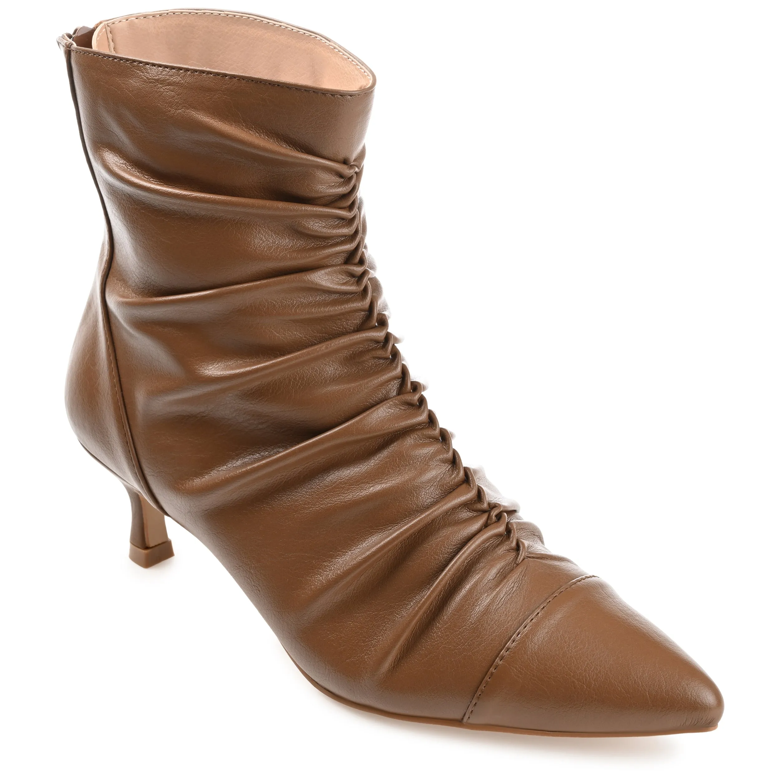 Journee Collection Women's Tru Comfort Foam Chevi Bootie High Arch Zip Edge