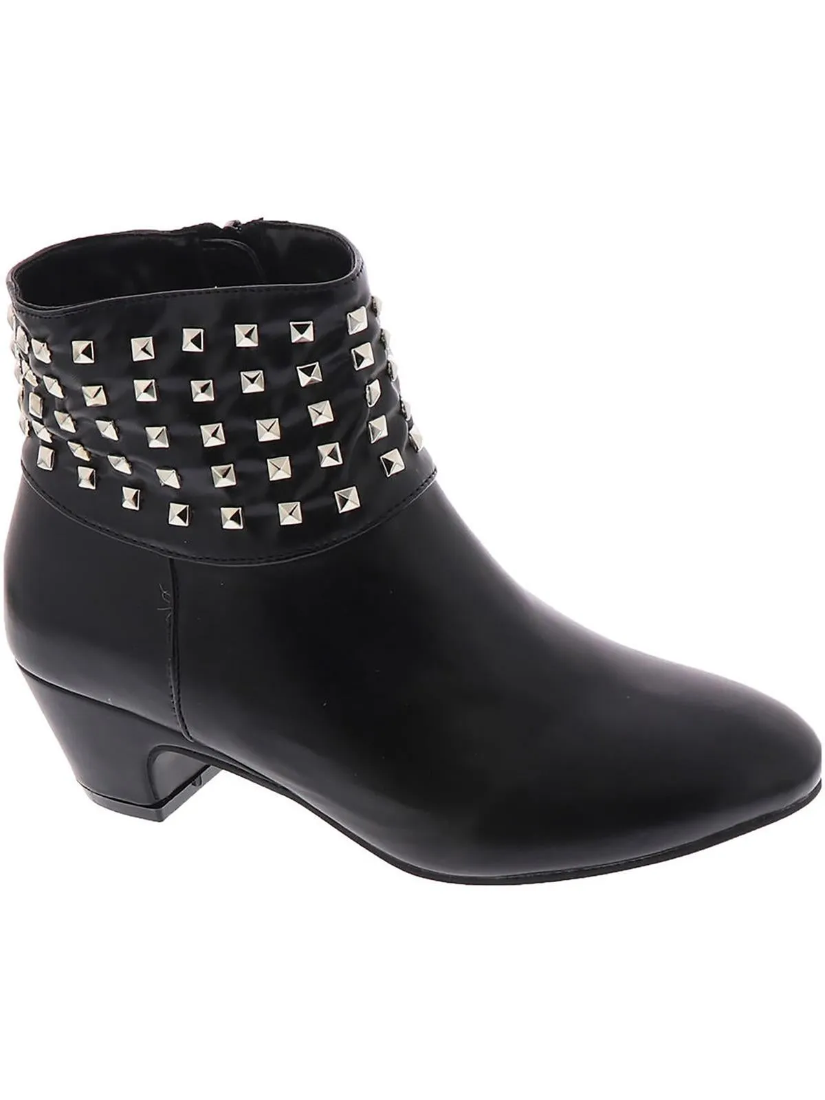 Presley Womens Faux Leather Studded Ankle Boots Casual Wear Rugged Look