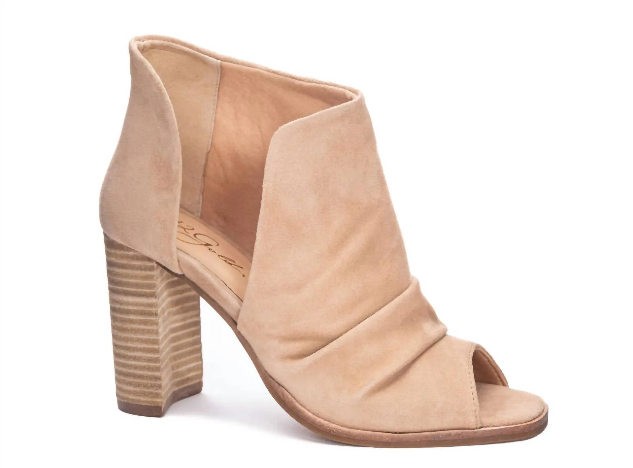Transitional Look Women's Loyalty Peep Toe Bootie In Natural