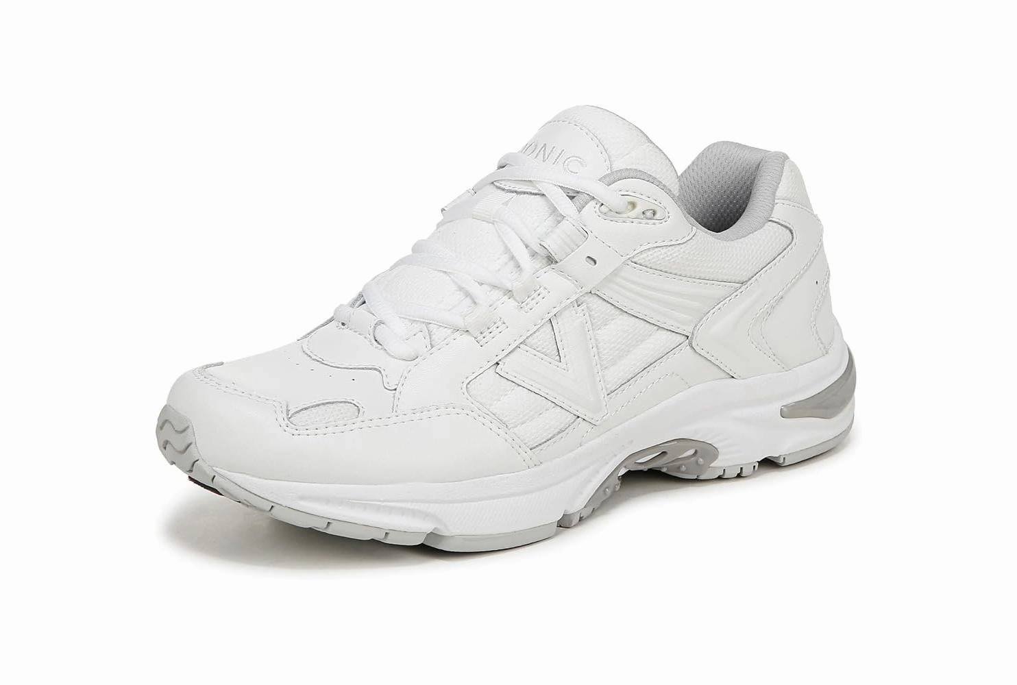 foam padding Breathable Airflow Channels Vionic Womens 23Walk 2.0 Sneaker - White Vapor Leather Mesh