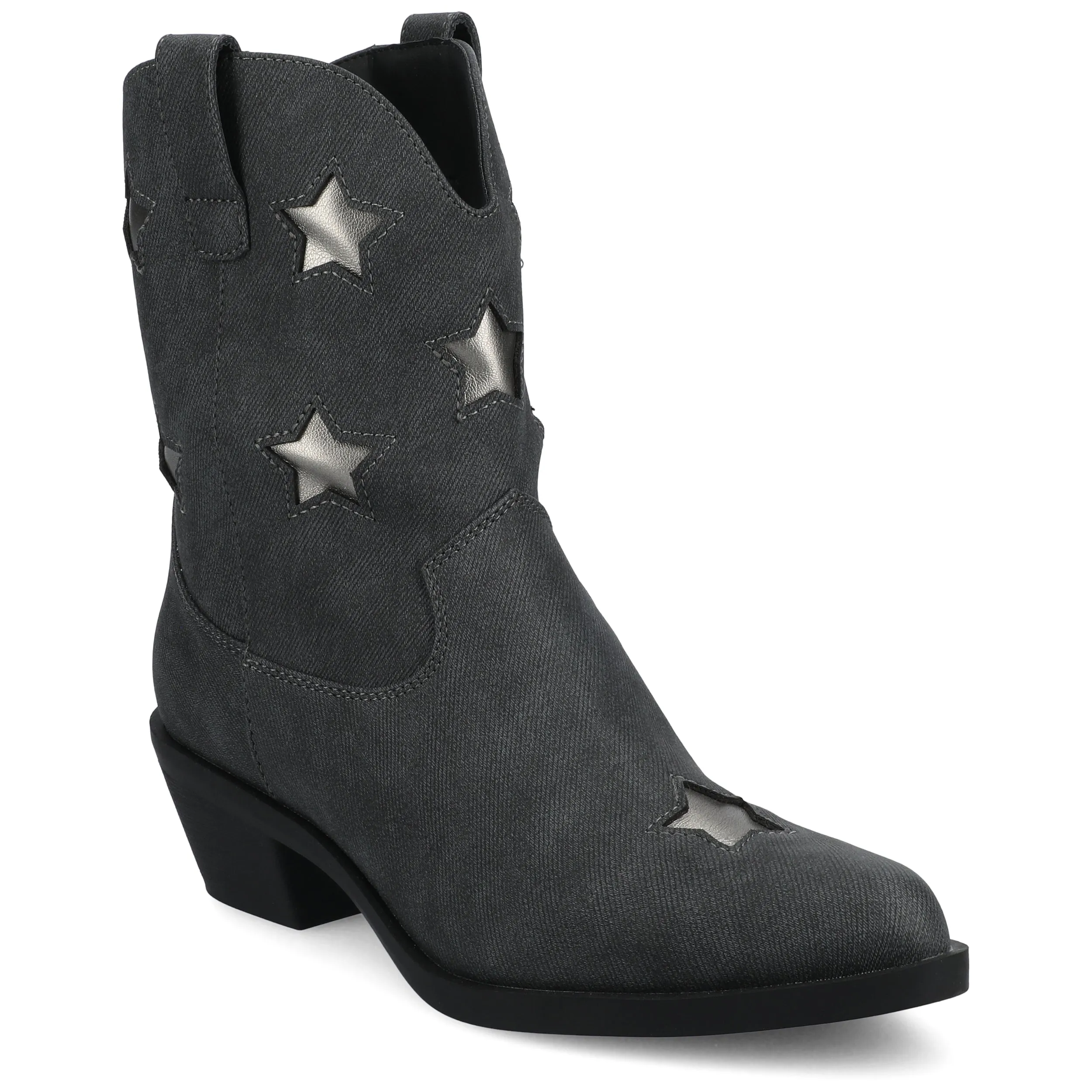 Journee Womens Underwood Medium and Wide Width Western Star Detail Ankle Booties Cold Weather Gear Free Spirit