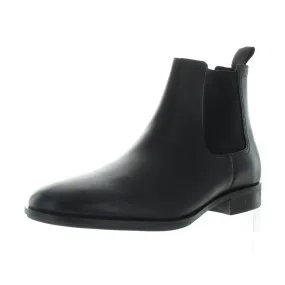 COLBY  Mens Faux Leather Almond toe Chelsea Boots Winter Protection Mud Resistant All Day Wear