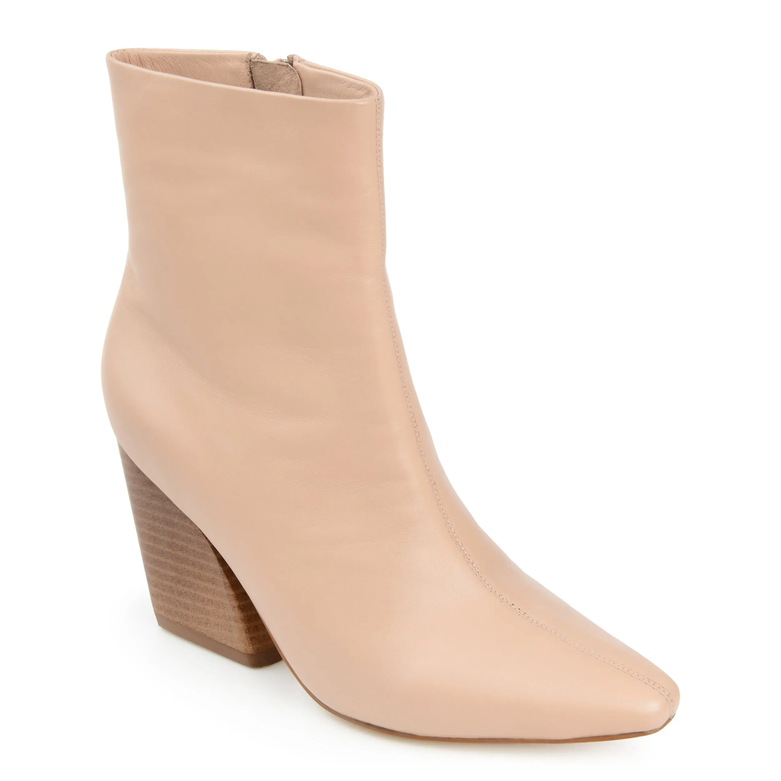 Stylish And Functional Journee Signature Womens Genuine Leather Hydra Almond Toe Stacked Ankle Booties