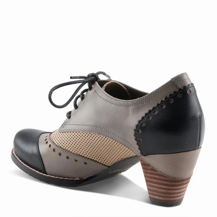 Spring Step Women's Bardot Tie Pump in Black Multi Everyday Basics Dark Tone