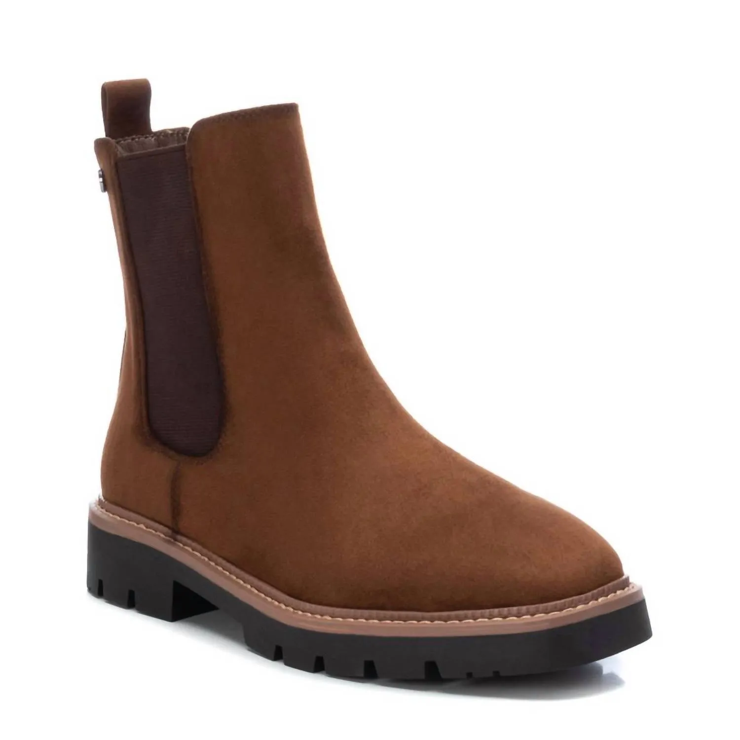 Robust Build Women's Suede Ankle Booties In Brown