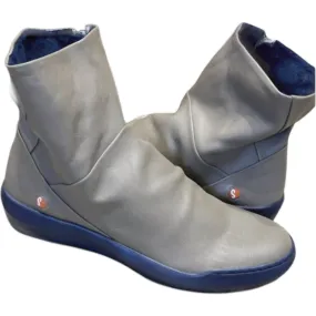 Women's Zip Up Ankle Boots In Sludge/navy Seamless Comfort City Walking Construction Ready