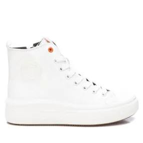 Women's Canvas Ankle Booties In White Lace-Up Design Non Toxic Materials