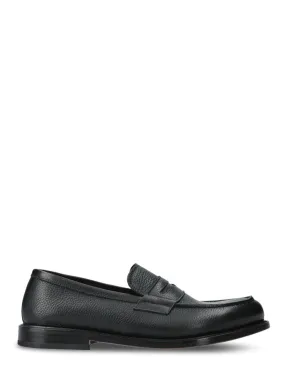 Relaxed Comfort Black Slip-On Shoes With Lamb Leather Finish