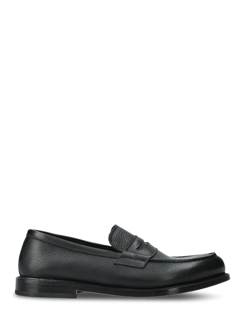 Black Slip-On Shoes With Lamb Leather Finish Instant Access Comfy Fit