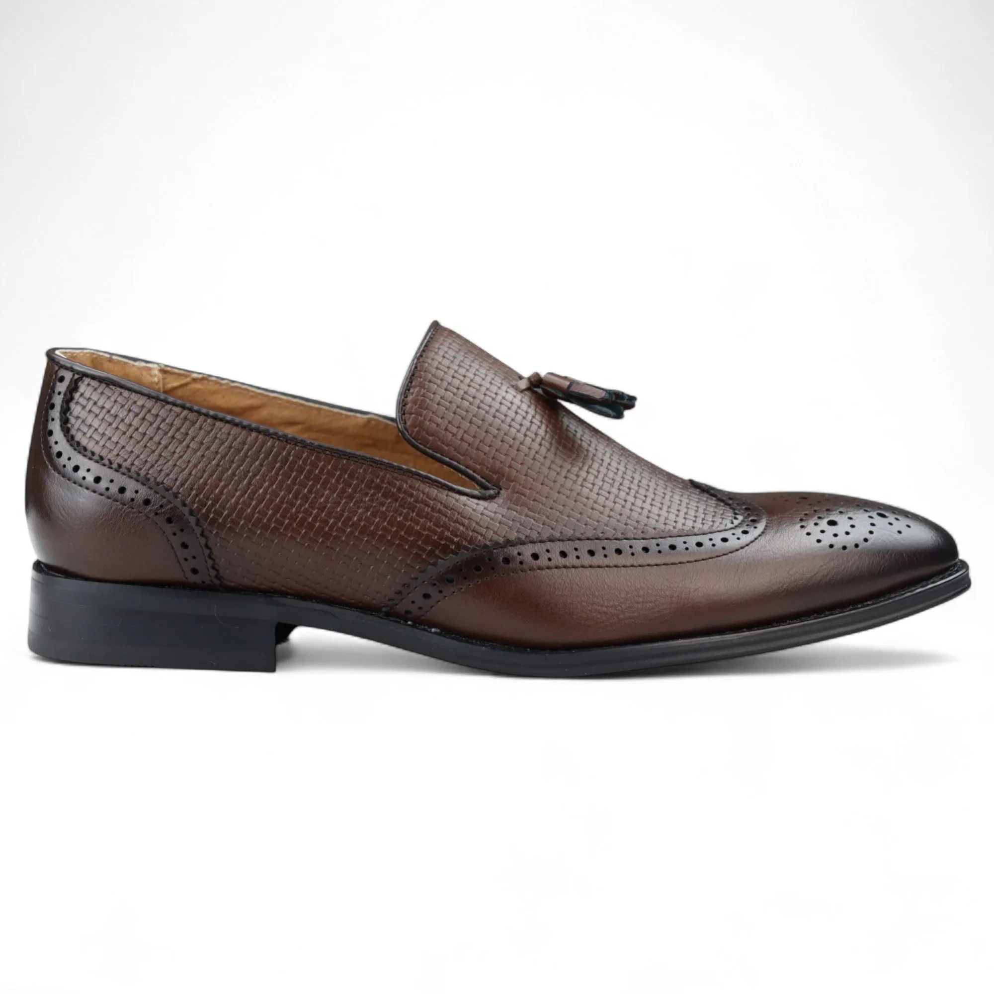 Men's Brown Tassel Moccasin Loafers Smart Slip-On Dress Shoes Slip On Flex Quick Slip On Walk