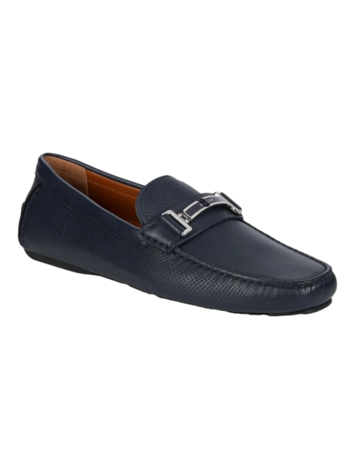 Bally Drulio Men's 6211257 Navy Leather Loafer Shoes Day Comfort Shoes Quick Slip Shoes