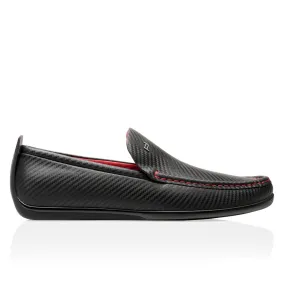 Easy Glide No Break In Porsche Beverly Hills Carbon Design Black-Red Moccasins