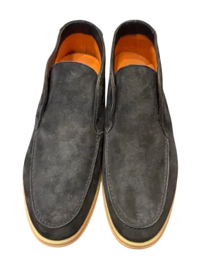 Andrea Ventura Suede High Loafers W/ Rubber Soles Airy Slip Footwear Style