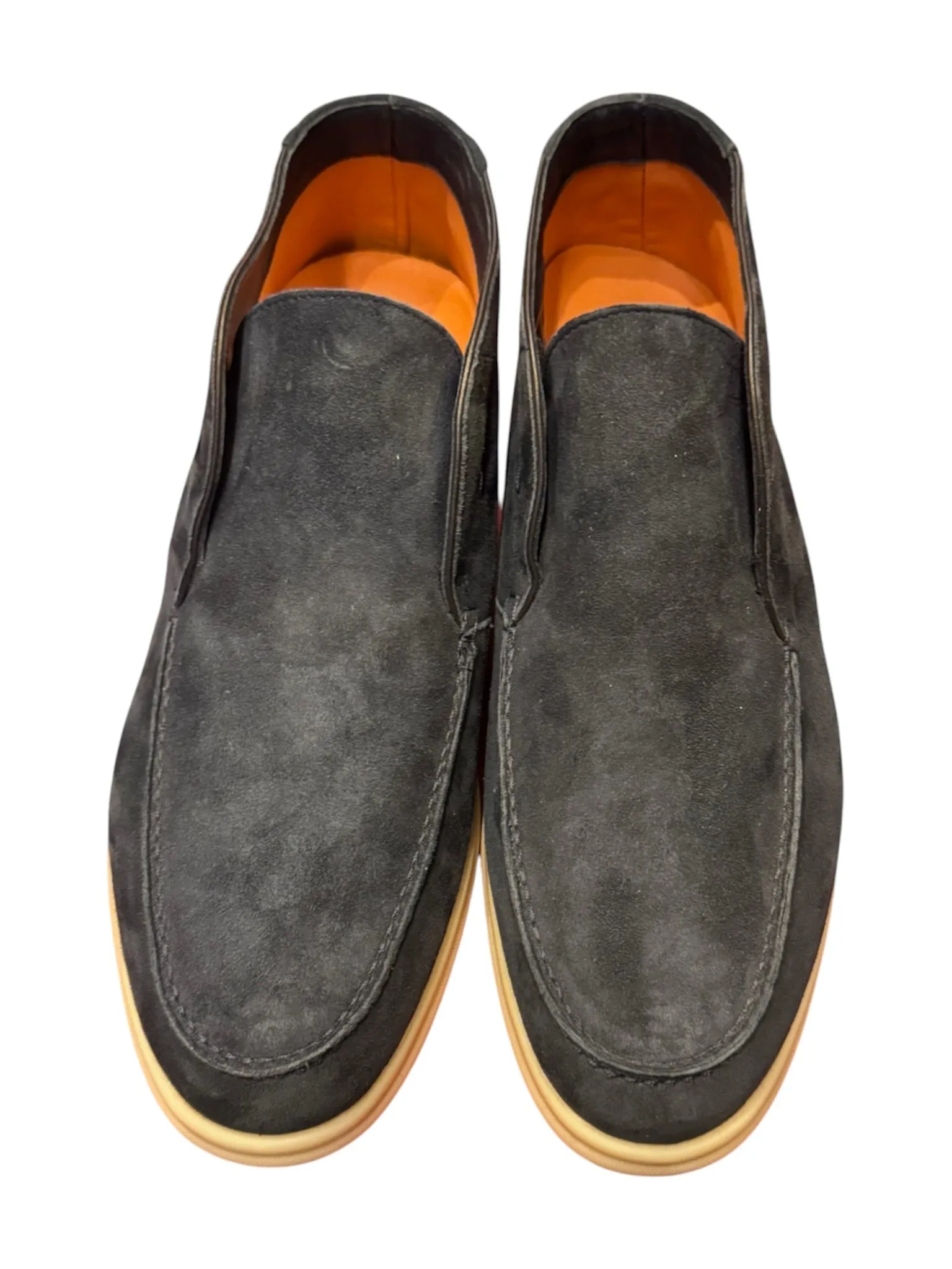Andrea Ventura Suede High Loafers W/ Rubber Soles Airy Slip Footwear Style