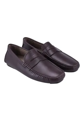 Comfy Walk Style Easy Movement Bally Warno 6195749 Men's Chocolate Calf Plain Leather Driver Loafers