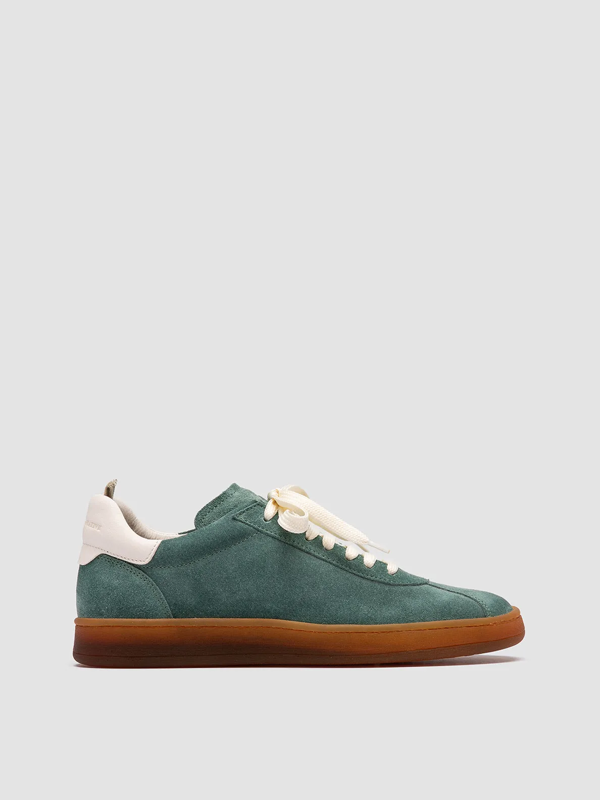 Work Style DESTINY 101 - Green Leather and Suede Low Top Sneakers