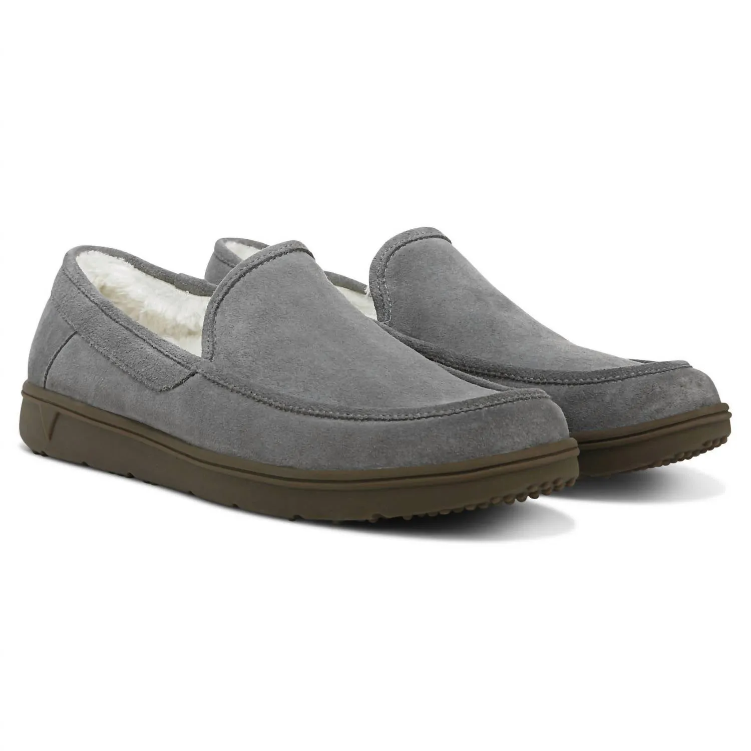 Men's Gustavo Slipper In Charcoal Suede Lightweight Slip On