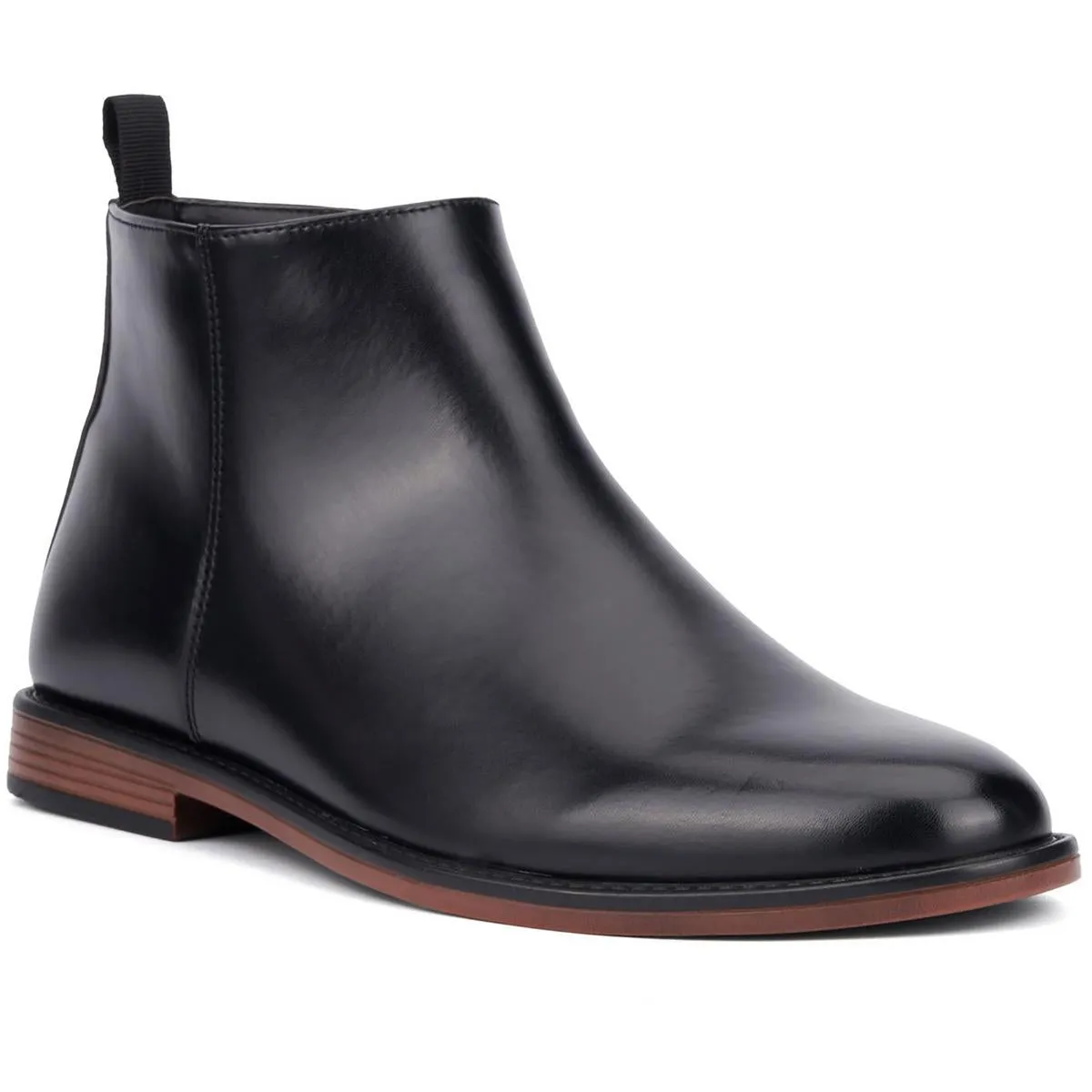 Thick sole Mens Solid Faux Leather Chelsea Boots