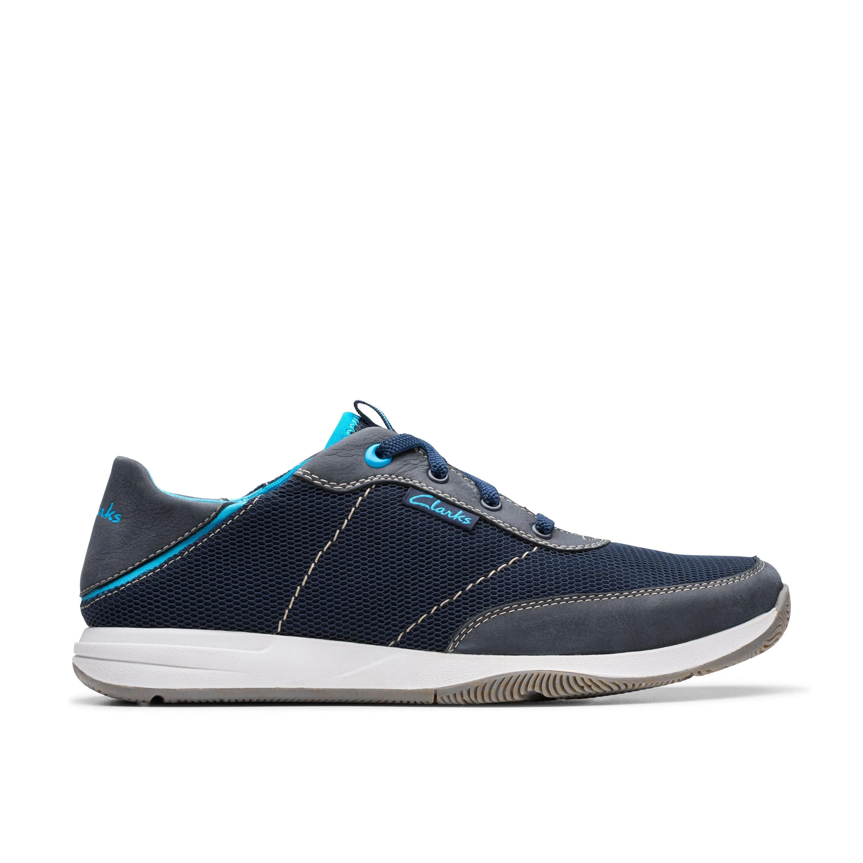 Top Tier Clarks Sailview Sport in Blue Nubuck