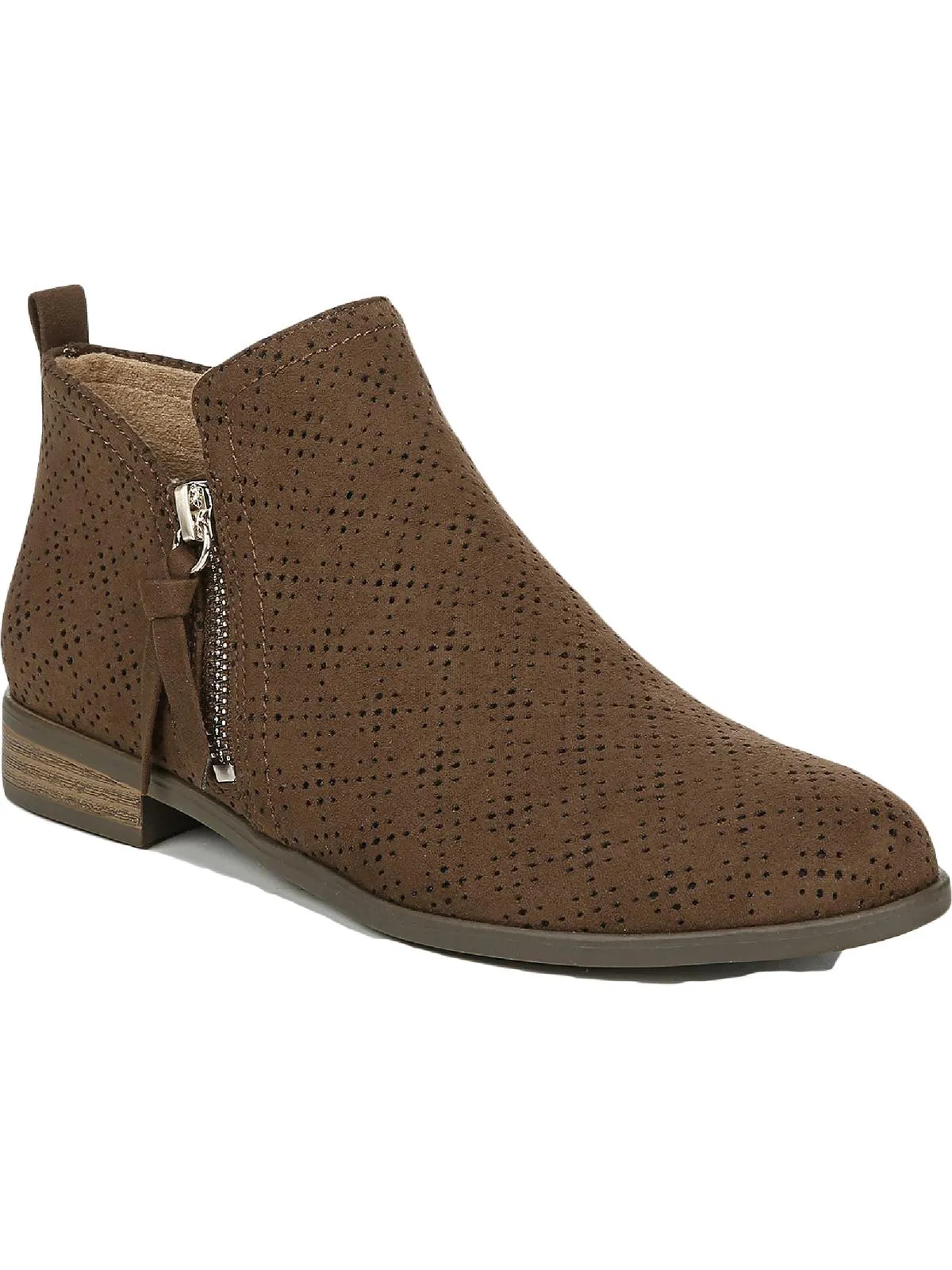 Multi Terrain All Weather Mountain Climber Rate Zip Womens Faux Suede Almond Toe Ankle Boots