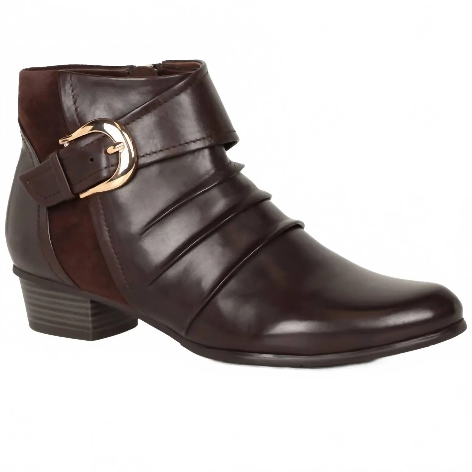 High Traction All Day Wear Subtle Finish Women's Stefany Ankle Boot In Brown