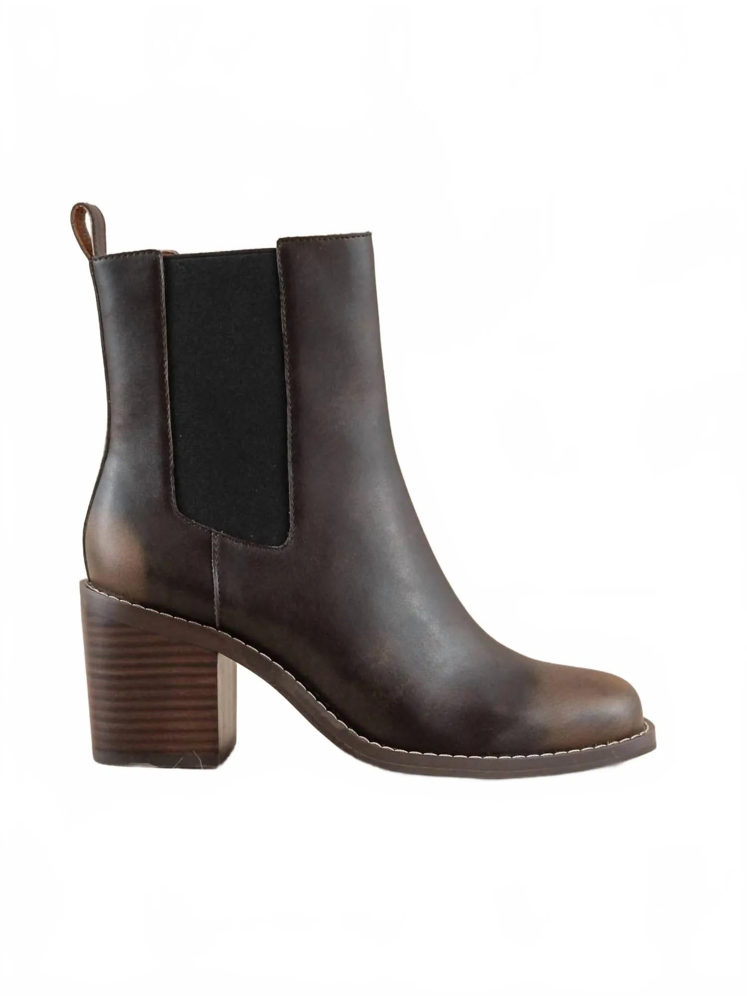 Chelsea Heeled Bootie In Dakota Brown Premium Leather Upgrade