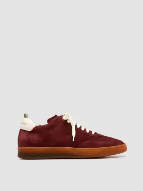 CHANCE 101 - Burgundy Leather and Suede Low Top Sneakers Contoured Heel Cup functionality