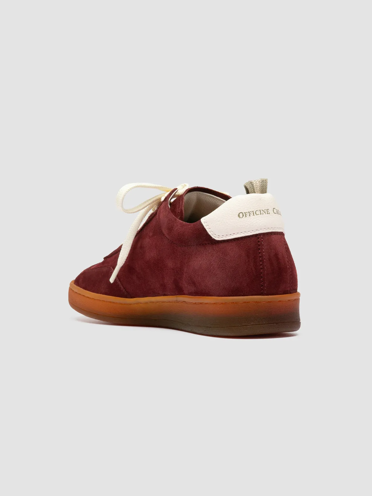 CHANCE 101 - Burgundy Leather and Suede Low Top Sneakers Casual Utility Ventilation Tech