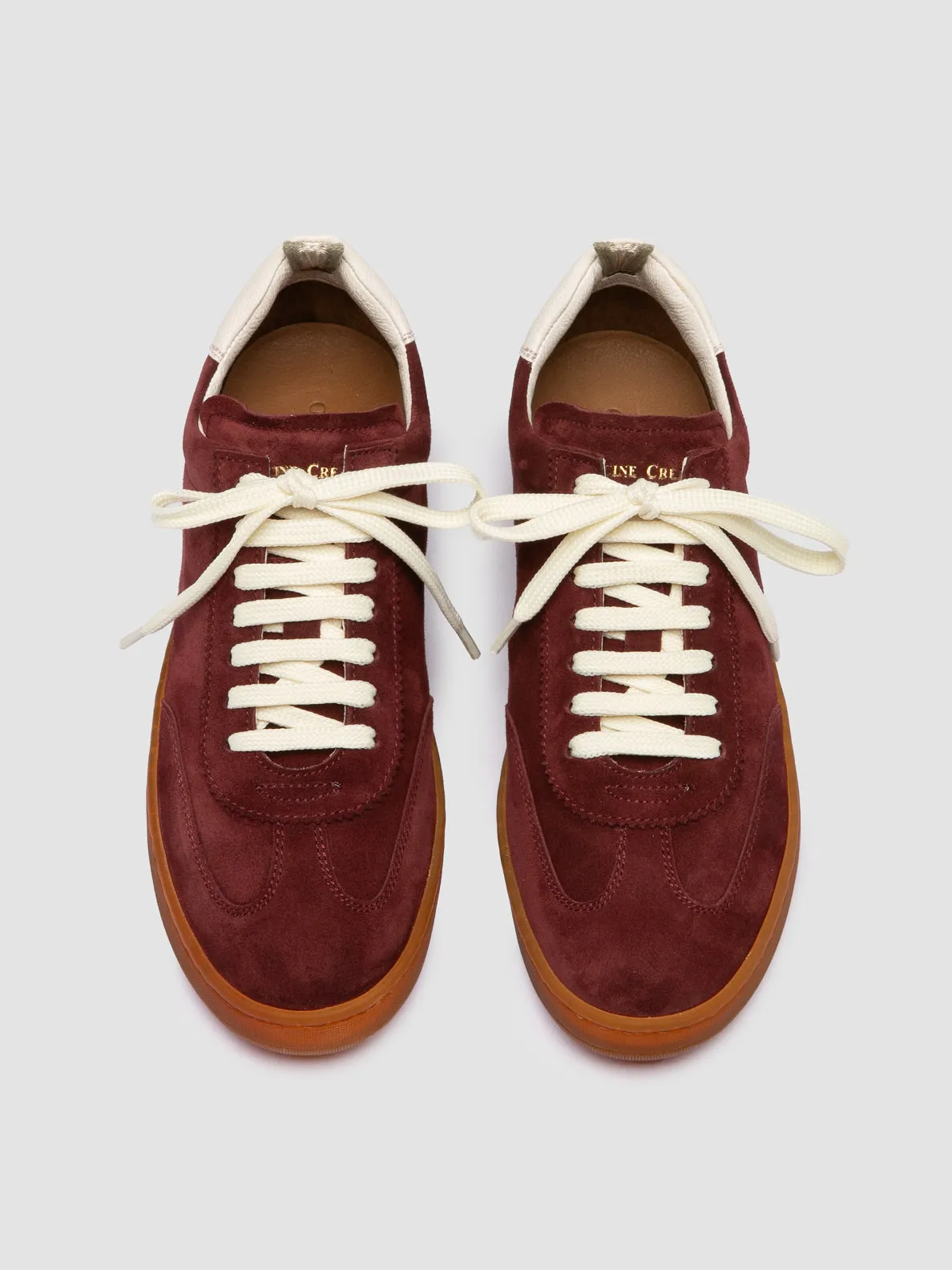 Sturdy materials Quick lace CHANCE 101 - Burgundy Leather and Suede Low Top Sneakers