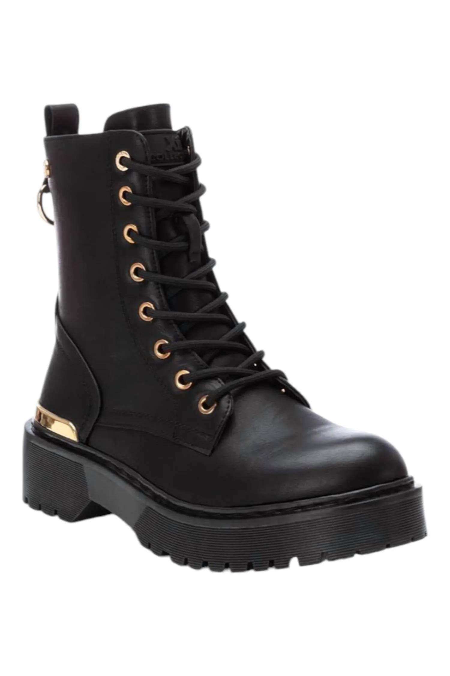 Women's Lace-Up Booties In Black microfiber