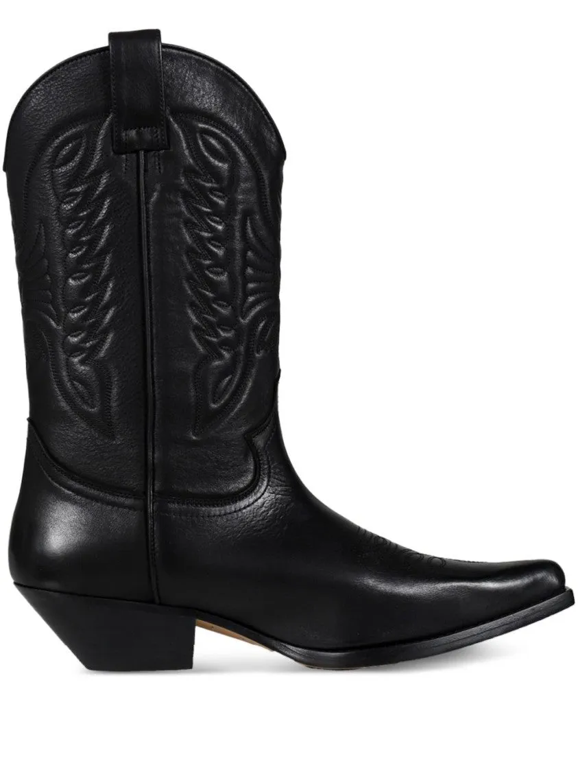 Pointed Toe High Shaft Black Boots Insulated Weather Resistant User Craft Collector